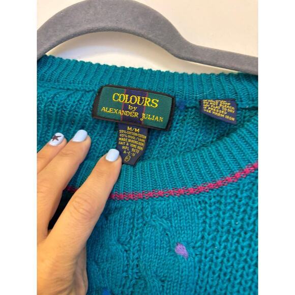 Vintage Colours by Alexander Julian Wool Cable Knit Sweater - Picture 3 of 4